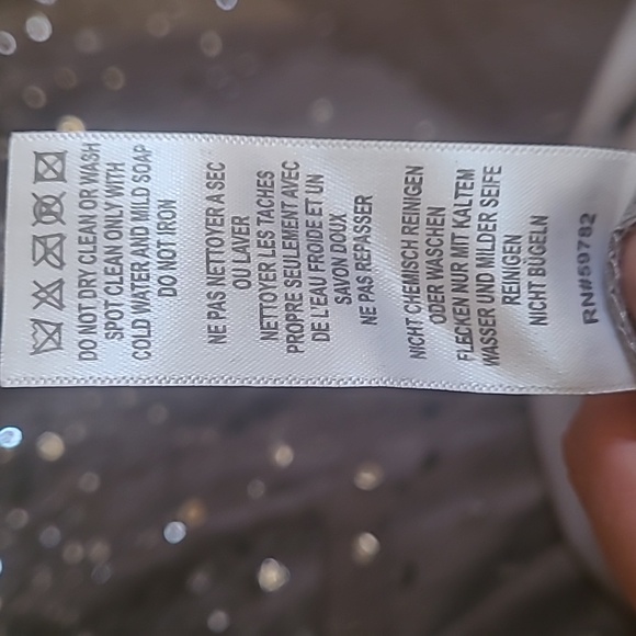 NEW Adrianna Papell Illusion Sheath Lead/Silver/Gray Sequined Dress Sz 8 - Picture 7 of 9